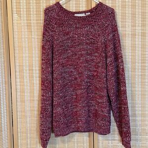 Segments Mens XL Sweater Red Chunky‎ Textured Y2K Streetwear Preppy Lagenlook